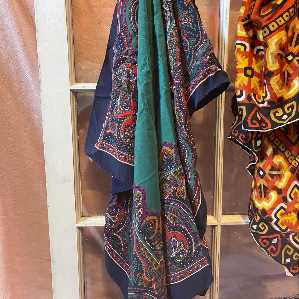2 vintage scarves 100 percent silk